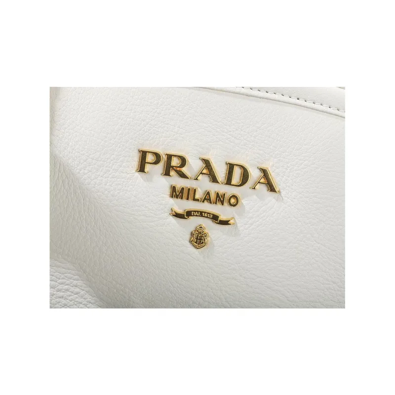 PRADA Calfskin Tote Bag Shopping Bag Crossbody Bag Shoulder Bag Women's White-7