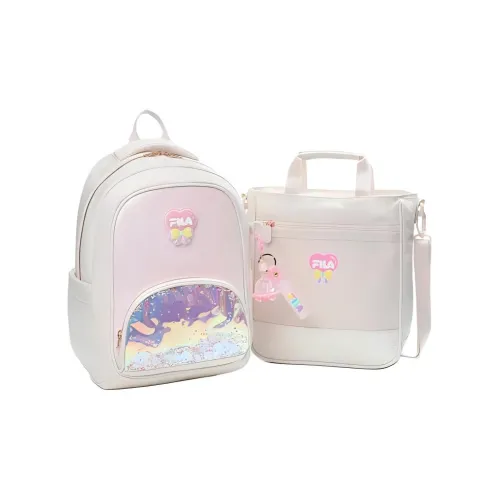FILA Nylon Backpack And Handbag Combo Set Kids' Vanilla