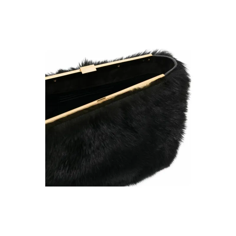 KHAITE Sheepskin Clutch Women's Black-2