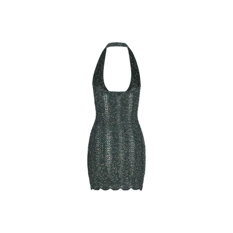 SAINT LAURENT Sleeveless Dress Women's Dark Green-1
