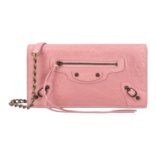 Balenciaga Lambskin Shoulder Bag Women's Pink