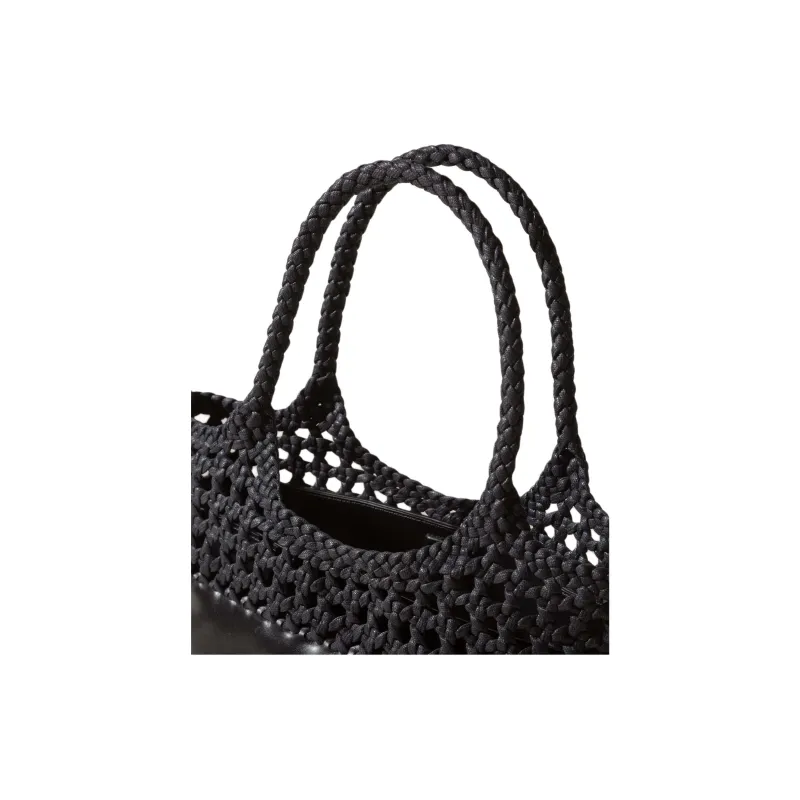 Hereu Calfskin Tote Bag, Shopping Bag, Handbag, Shoulder Bag Women's Black-3
