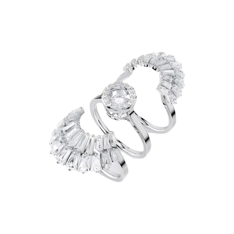 Swarovski Rhodium Plated Rings Unisex Silver-1
