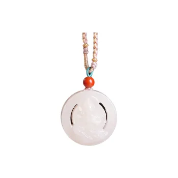 FANHAOGANG JADE Hetian Jade Pendants Dusty Pink Unisex