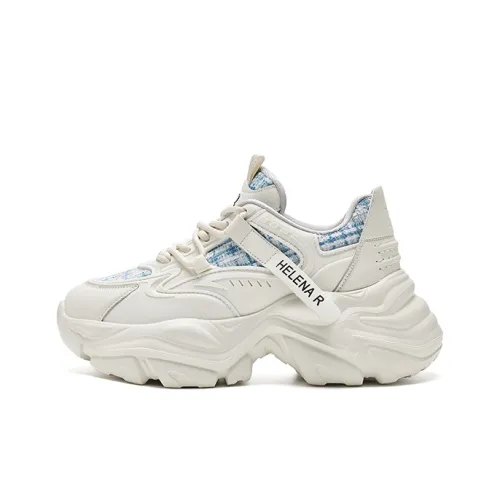 HR Low Top Chunky Sneakers Women's Beige Blue