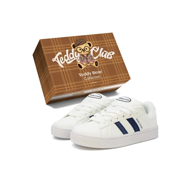 Teddy Bear Collection Coverage Slip Resistant And Abrasion Resistant Low Top Skateboard Shoes Unisex-19