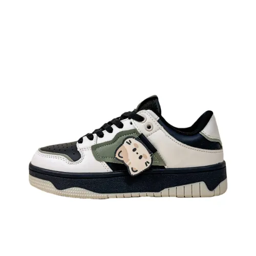 A&M Slip-Resistant Cushioning Abrasion-Resistant Low-Top Skateboard Shoes Unisex Flesh Pink Black