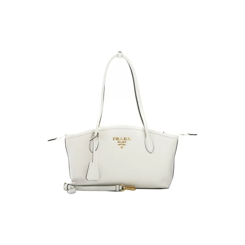 PRADA Calfskin Tote Bag Shopping Bag Crossbody Bag Shoulder Bag Women's White-0
