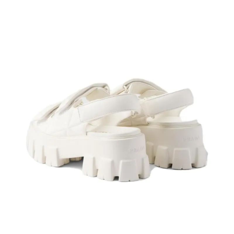PRADA Monolith One Strap Sandals 5.5cm Women's White-5