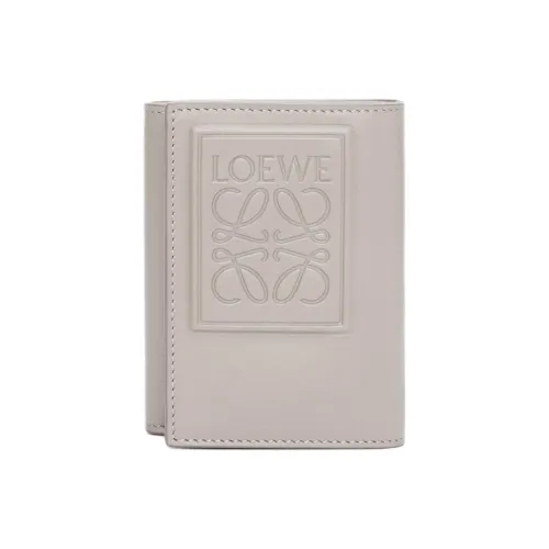 LOEWE Satin Calfskin Wallet Men's Shell Gray