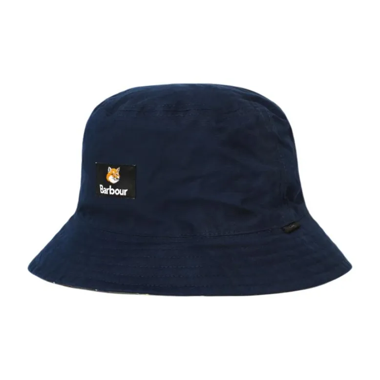 BARBOUR Cotton Bucket Hats Unisex Blue-0