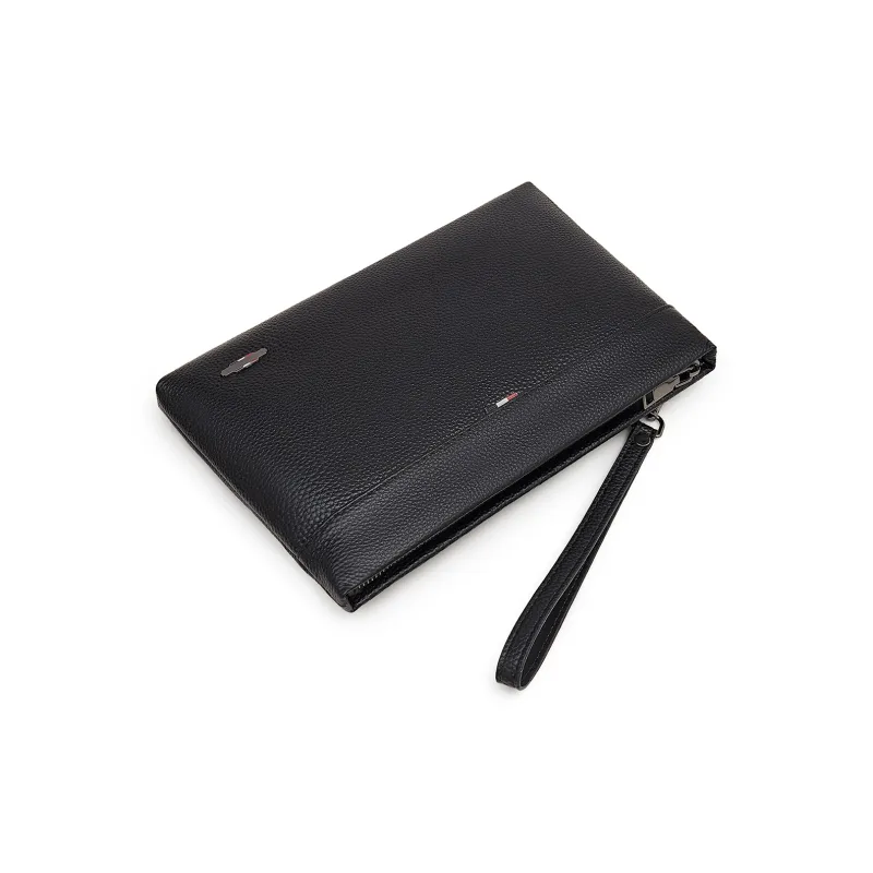 Old Man's Head Top Grain Cow Leather Clutch Regular Men's Black-3