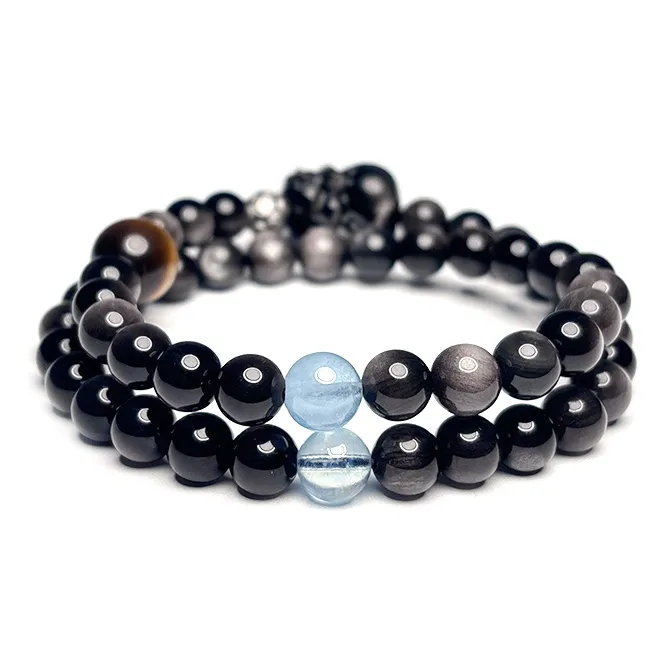 MOUNTAINS AND MANS Obsidian Bracelets Men's-3