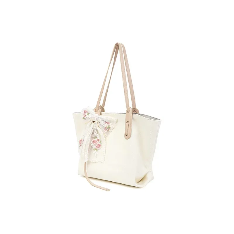CLEVER& KETCH PU Tote Bag, Shoulder Bag Regular Women's Ecru-3