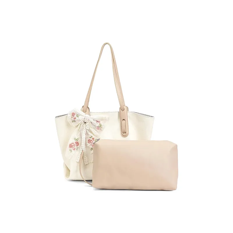 CLEVER& KETCH PU Tote Bag, Shoulder Bag Regular Women's Ecru-1