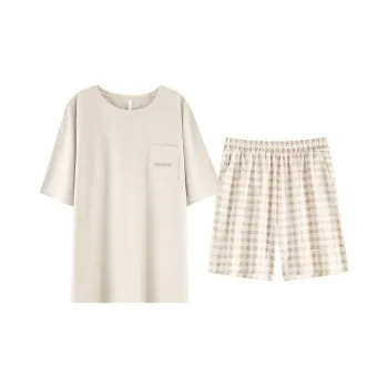 XIAFENYAN Pajama Set Women's Apricot