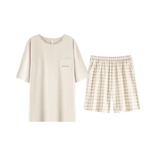 XIAFENYAN Pajama Set Women's Apricot