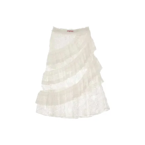 EOEI Casual Long Skirts Women's White