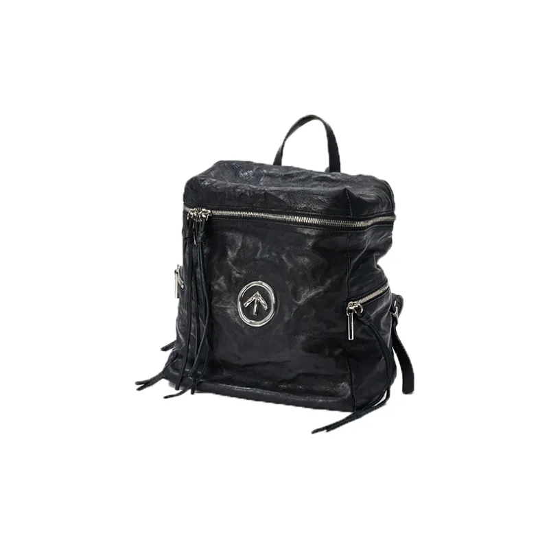 GROTTO Sheepskin Backpack Trumpets Unisex Black Diopside-1