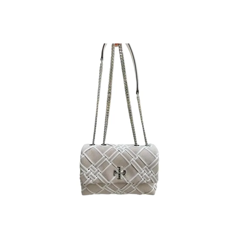 TORY BURCH Kira Canvas Crossbody Bag, Shoulder Bag Small Size Women's White-0