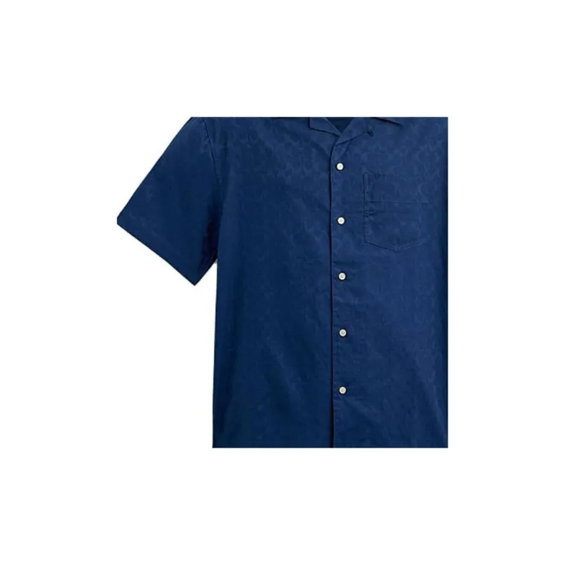 COACH Shirts Men Navy Blue-3