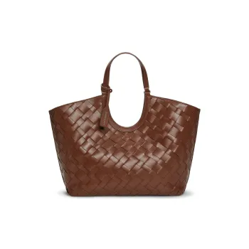 CHARLES&KEITH PU Shoulder Bag Tubas Women's Chocolate/Noir Black/Cream White