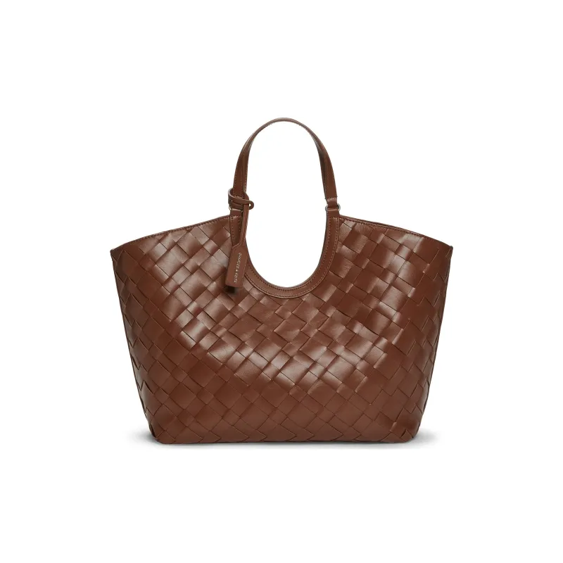 CHARLES&KEITH PU Shoulder Bag Tubas Women's Chocolate/Noir Black/Cream White-0