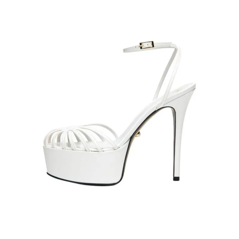 ALEVI Clio Strap Sandals 9cm Women's White-0