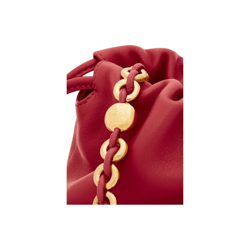 LOEWE Flamenco Lambskin Shoulder Bag Crossbody Bag Handbags Medium Size Women's 1Caramel Red-7