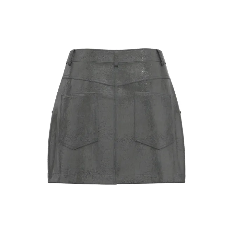 URBAN REVIVO Casual Short Skirts Women's Medium Gray-1