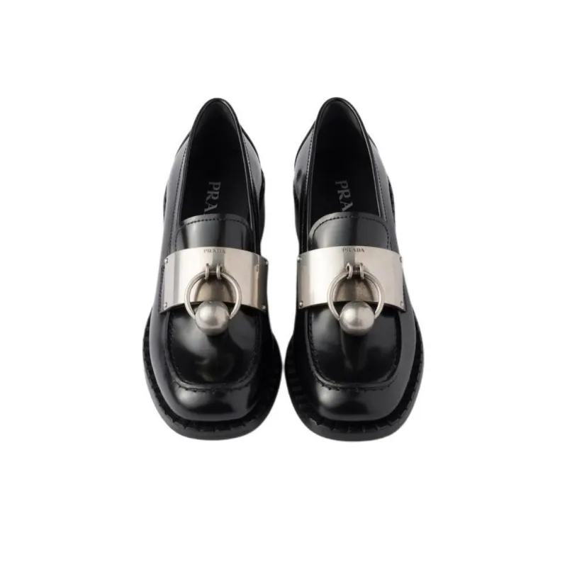 PRADA Loafers 3.5cm Women's Black-5