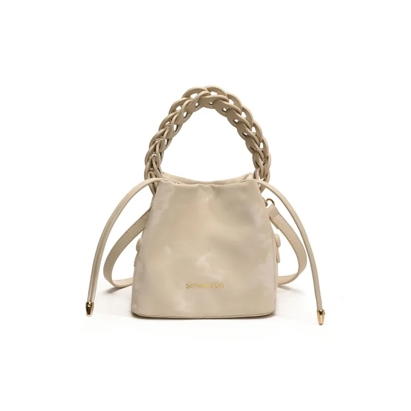 LUVISTRUE PU Bucket Bags Shoulder Bag Crossbody Bag Handbag Medium Size Women's White/Pink/Black/Coffee-0