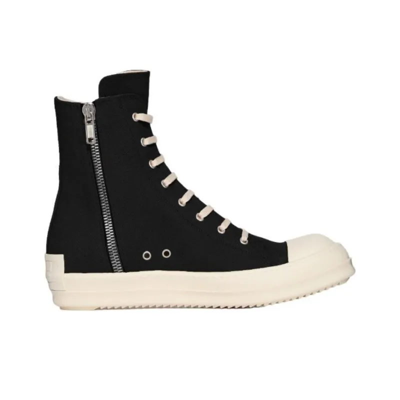 Rick Owens DRKSHDW Hollywood High Top Canvas Shoes Men's Black-1