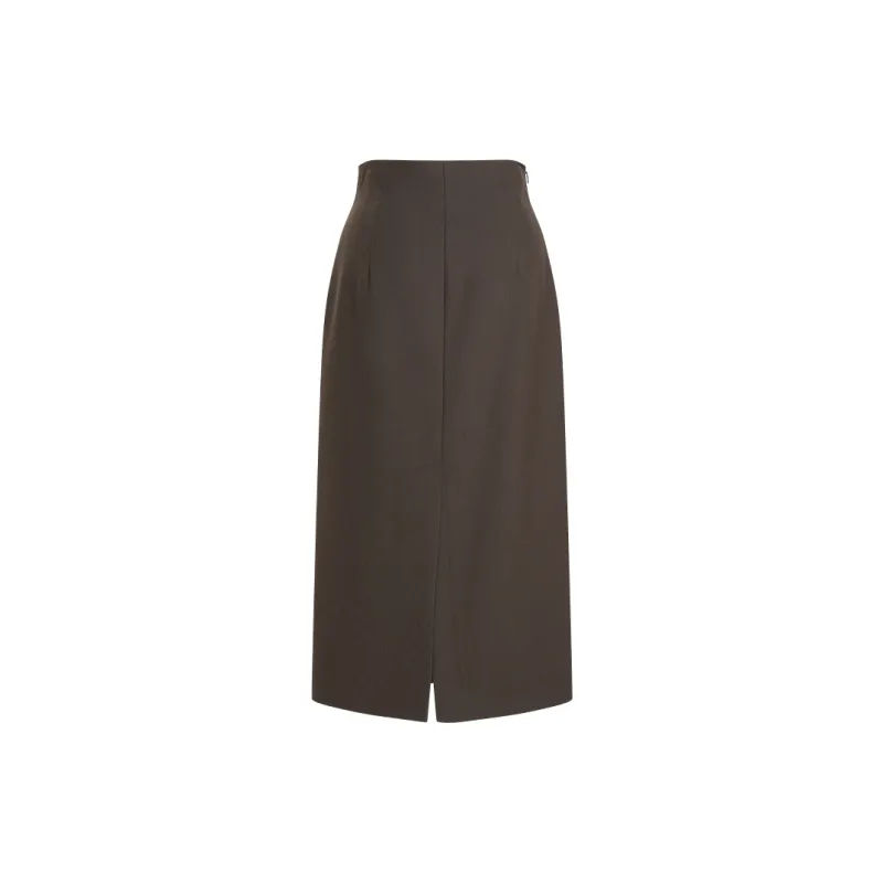IDPAN Casual Long Skirts Women's Coffee-1