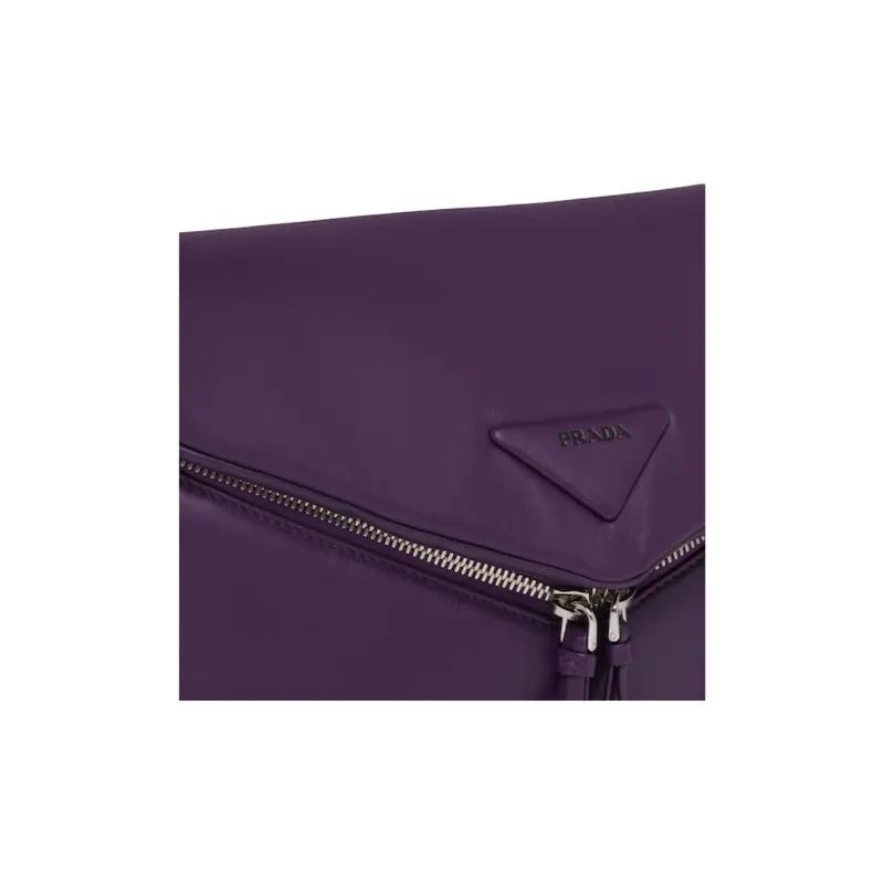 PRADA Nappa Leather Shoulder Bag Crossbody Bag Women's Violet-3