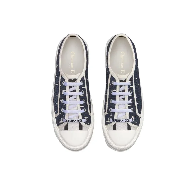 DIOR Walk'n'Dior Low-Top Canvas Shoes Women's Blue-3
