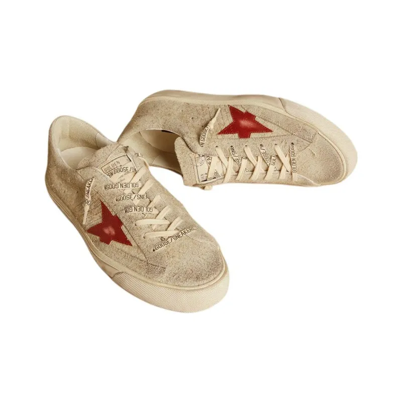 Golden Goose Super Star Low Top Skateboard Shoes Men's Beige-2