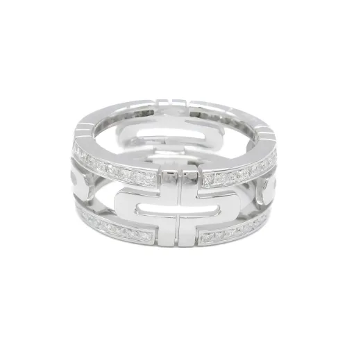 BVLGARI 2010s Pre owned 18K White Gold Parentesi Diamond Ring