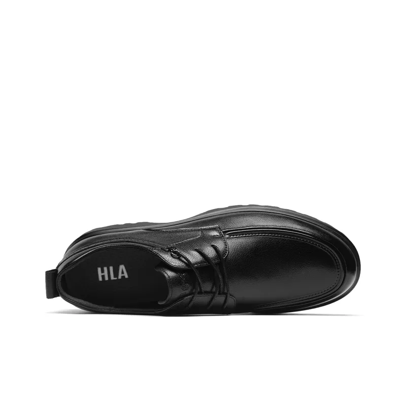 HLA Dress Shoes Men Low Top Black-2