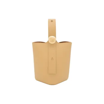 LOEWE Pebble Bucket Smooth Calfskin Bucket Bags One Shoulder Handbags Mini Women's Dark Buttery Color