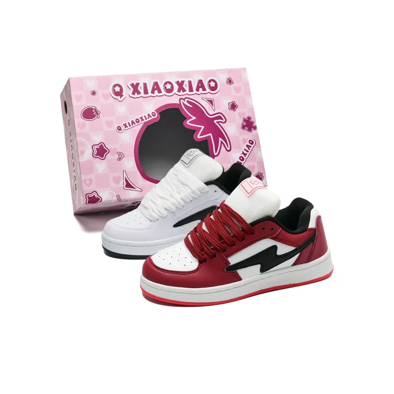 Circle Small Height Increasing Wear Resistant Slip Resistant Low Top Skateboard Shoes Unisex Pink Box Included-50