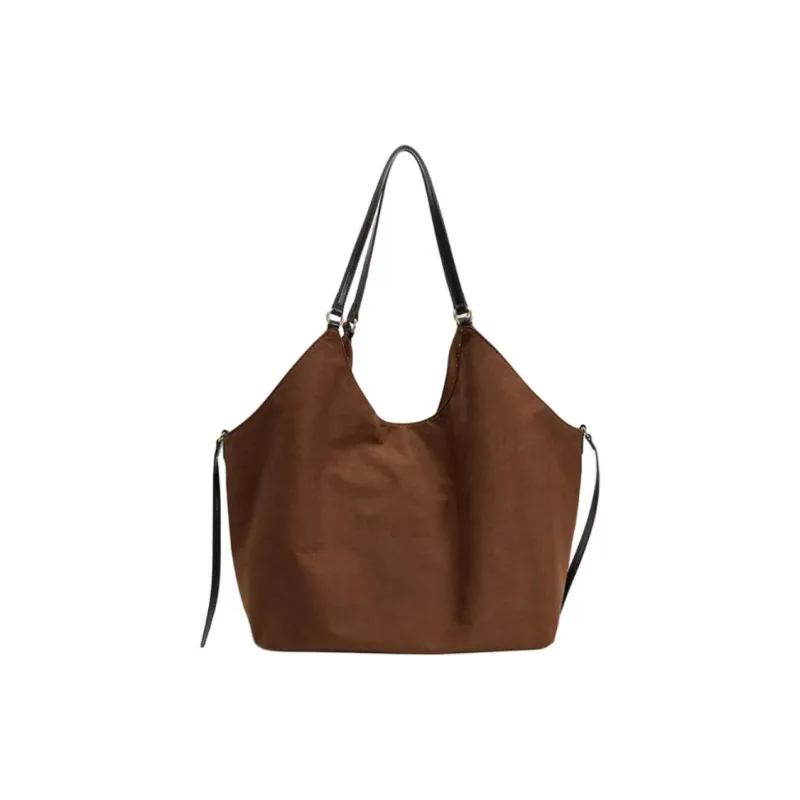 URBAN REVIVO Fabric Tote Bag, Shopping Bag, Shoulder Bag Tubas Women's Brown-2