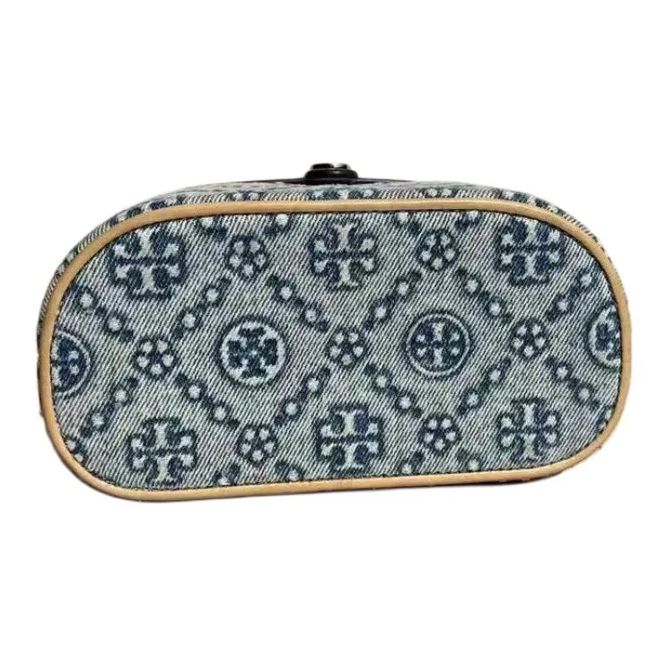 TORY BURCH T Monogram Fabric Makeup Bag Mini Women's Blue-3