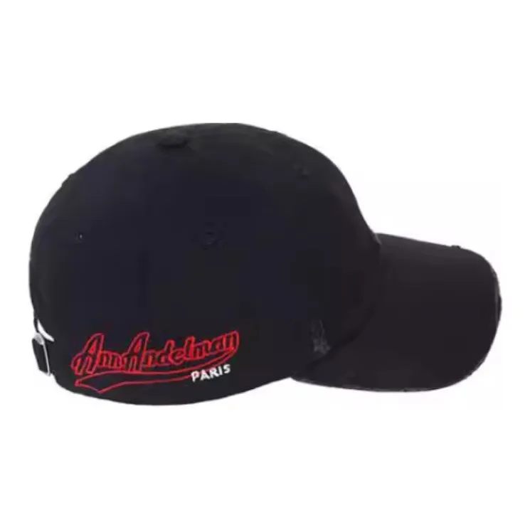 ANN ANDELMAN Cotton Baseball Caps Unisex Black-1