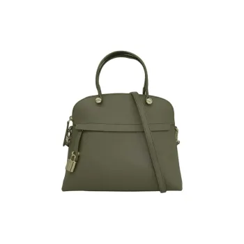 Furla Leather One Shoulder Handbag Women's Dark Green