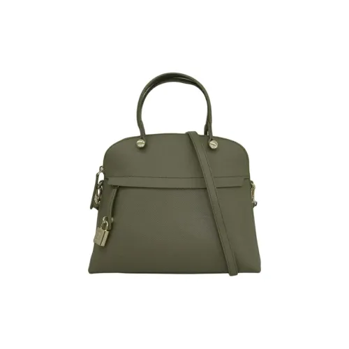 Furla Leather One Shoulder Handbag Women's Dark Green