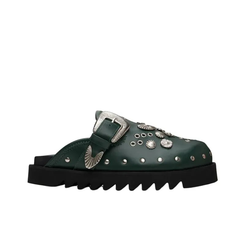 TOGA VIRILIS Closed Toe Slippers Men's Dark Green-1