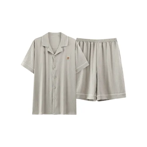 JINXU Pajama Set Men's Light Gray