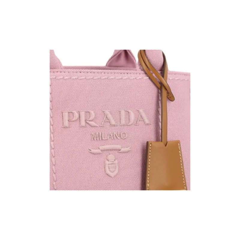 PRADA Cotton Tote Bag, Shopping Bag, Shoulder Bag, Handbag Mini Women's Pink-3