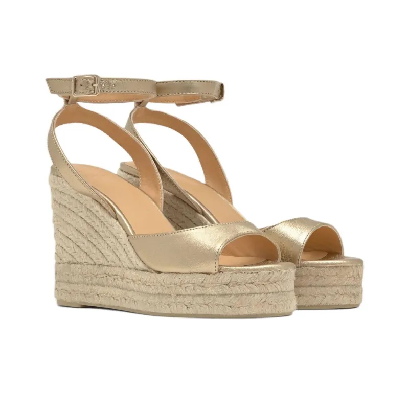 Castañer Blair Strap Sandals 11cm Women's Gold-2